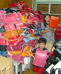 One thousand three hundred school bags for children in stricken areas