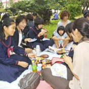 Students pray to pass the entrance examination for high school in Miyako
