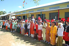 Okinawa and Myanmar Friendship Association gives funds for an elementary school to Myanmar