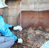 Human remains and ornaments found in a burial urn possibly confirm tomb