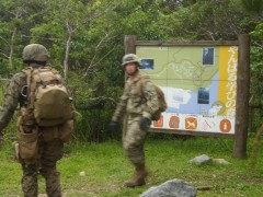 U.S. soldiers trespass on walking trail in Nago