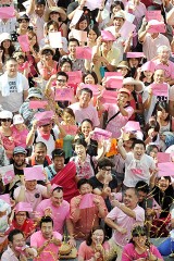 Pink Dot Okinawa, an event for sexual minorities, held in Naha