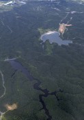 U.S. military helicopter crash leaves scar on hillside near Okawa Dam