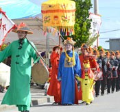 Traditional Chinese and Japanese parades performed during full moon festival