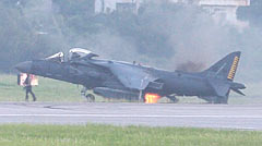 AV-8B Harrier II catches fire after emergency landing at Kadena Air Base