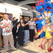 Multinational party held in monorail attracts 130 people