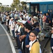 About 400 people gather in Takae to protest helipad construction