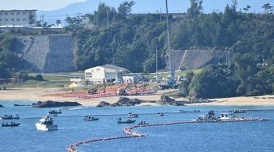 Above-sea fence at Henoko almost finished, protesters removed by riot police