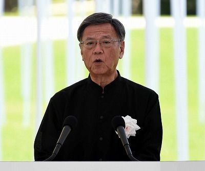 Governor Onaga encourages unity against Henoko base at Okinawa Memorial Day Ceremony