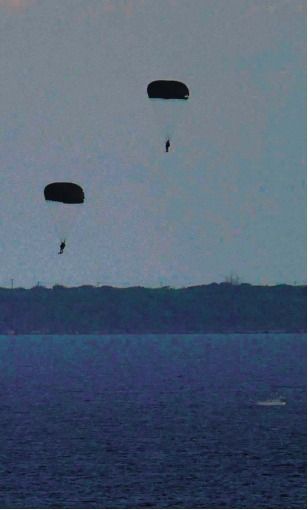 U.S. military parachute training in Tsuken Island becoming a regular occurrence