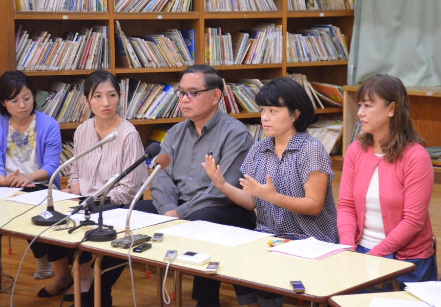 A Ginowan parents group from Midorigaoka call for the Okinawa base referendum to proceed, “Do not rob us of the right to vote”
