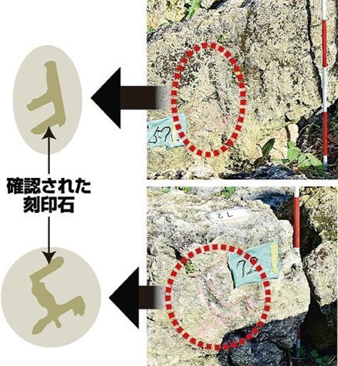 Mysterious symbols found engraved in stones in newly discovered castle wall at Nakagusuku Castle Ruins
