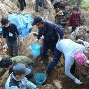 Participants from Japan, South Korea, and Taiwan search for remains of Battle of Okinawa victims in Kenken, Motobu, wish for peace in East Asia