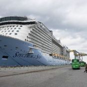 Cruise ship filled with cargo instead of passengers arrives at Naha Port as ship stops taking passengers due to corona virus