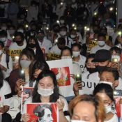 Memorial in Naha for victims in Myanmar protests