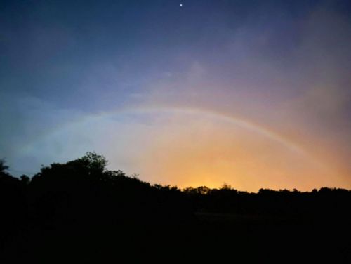 “Moon rainbow” arc in the night sky--an omen of happiness? Previously unrecorded in Okinawa Island