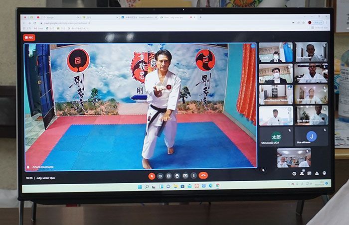 JICA Okinawa holds online lessons to teach Karate techniques and the essence of peace to students in south America as it eyes World Heritage List recognition